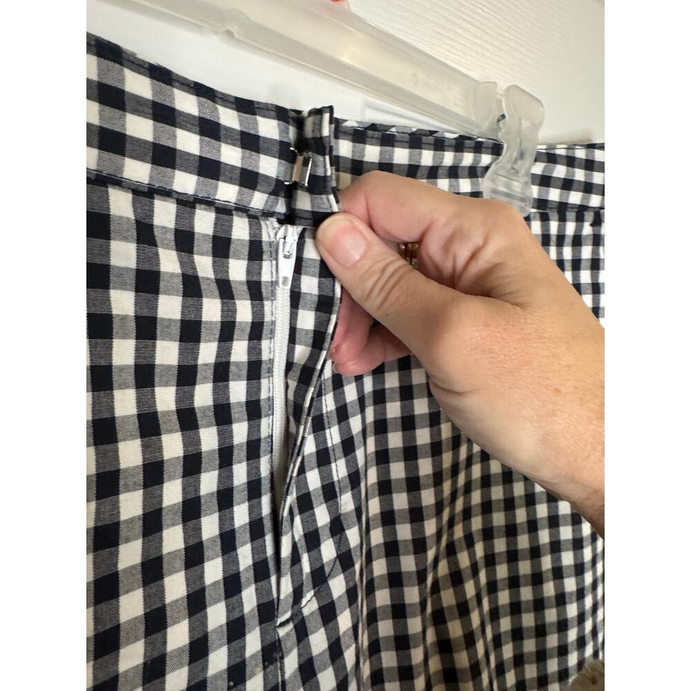 Chaps Cropped Black White Gingham Cotton Pants Preppy Summer Vacation 12 Petite - Picture 3 of 8